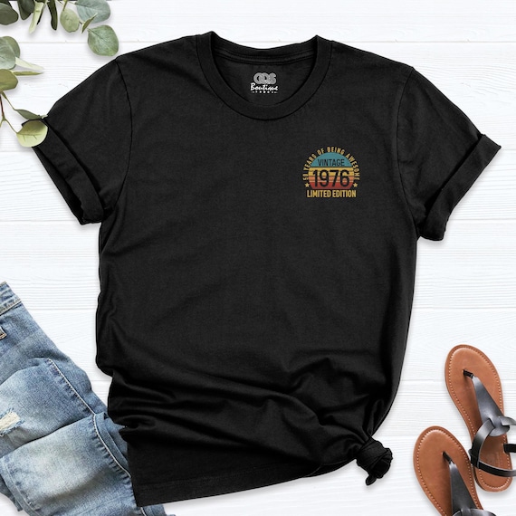 50th Birthday Party Shirt, 1976 Limited Edition Birthday Tshirt, Pocket Birthday Tshirt, 50 Years Of Being Awesome Tees, Vintage 1976 Shirt
