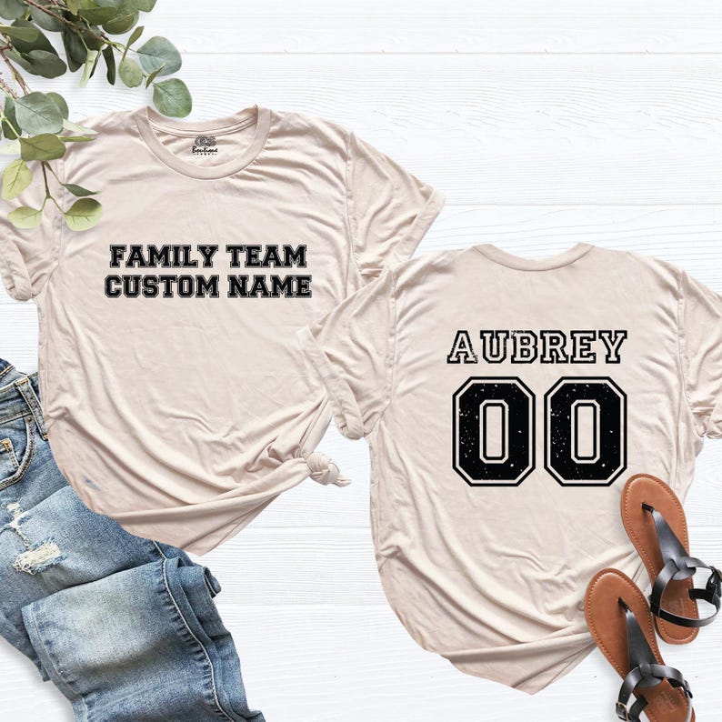 Custom Family Team Shirt, Personalized Name Number Tee, Matching Family Shirt, Custom Sports Shirts, Mom Dad Matching Outfit, Game Day Shirt