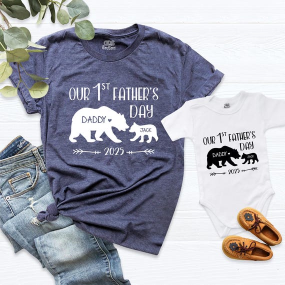 Our 1st Father's Day Shirts, Daddy and Me, Daddy Matching Shirts, Baby And Father, Fathers Day Shirt, 2026 New Dad & Baby Bodysuit