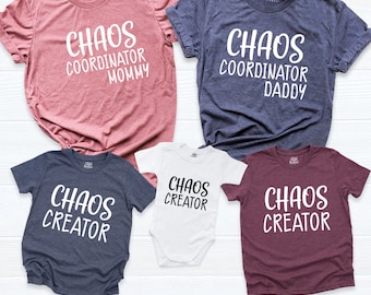 Chaos Coordinator Chaos Creator Family Shirts, Daddy Mommy Kids Matching Shirt, Funny Family Group Shirts, Mama Me Tee, Mother's Day Gift