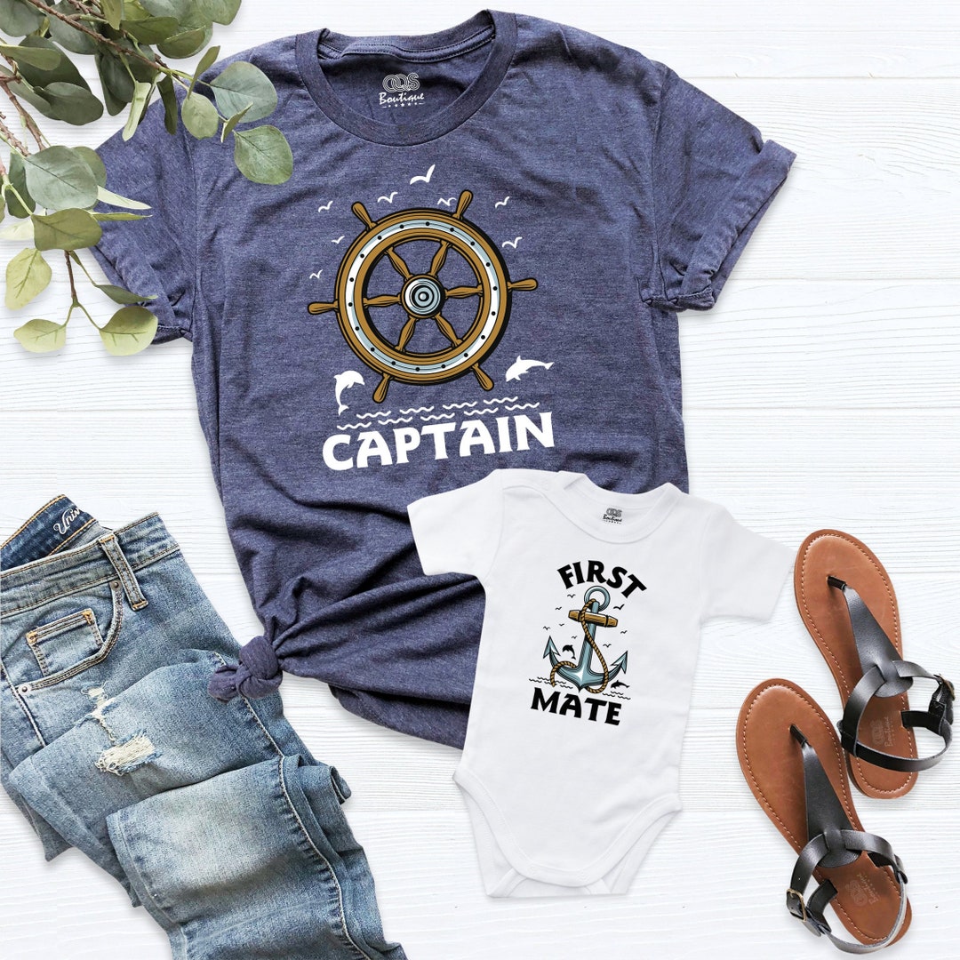 Dad and Baby Matching Shirts, Captain and First Mate Shirt, Captain