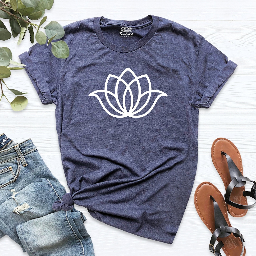 Lotus Flower Shirt, Lotus T-shirt, Lotus Pattern Tee, Minimalist Tee ...