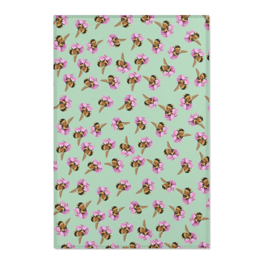 Area Rugs Bumblebee Green Free Shipping in US 3 sizes | Etsy