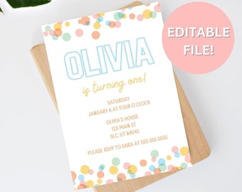 Birthday Invitation Template **Editable File**