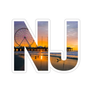 New Jersey State Abbreviation Sticker