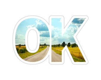 Abreviatura del estado de Oklahoma Pegatina