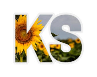 Kansas State Abbreviation Sunflower Sticker