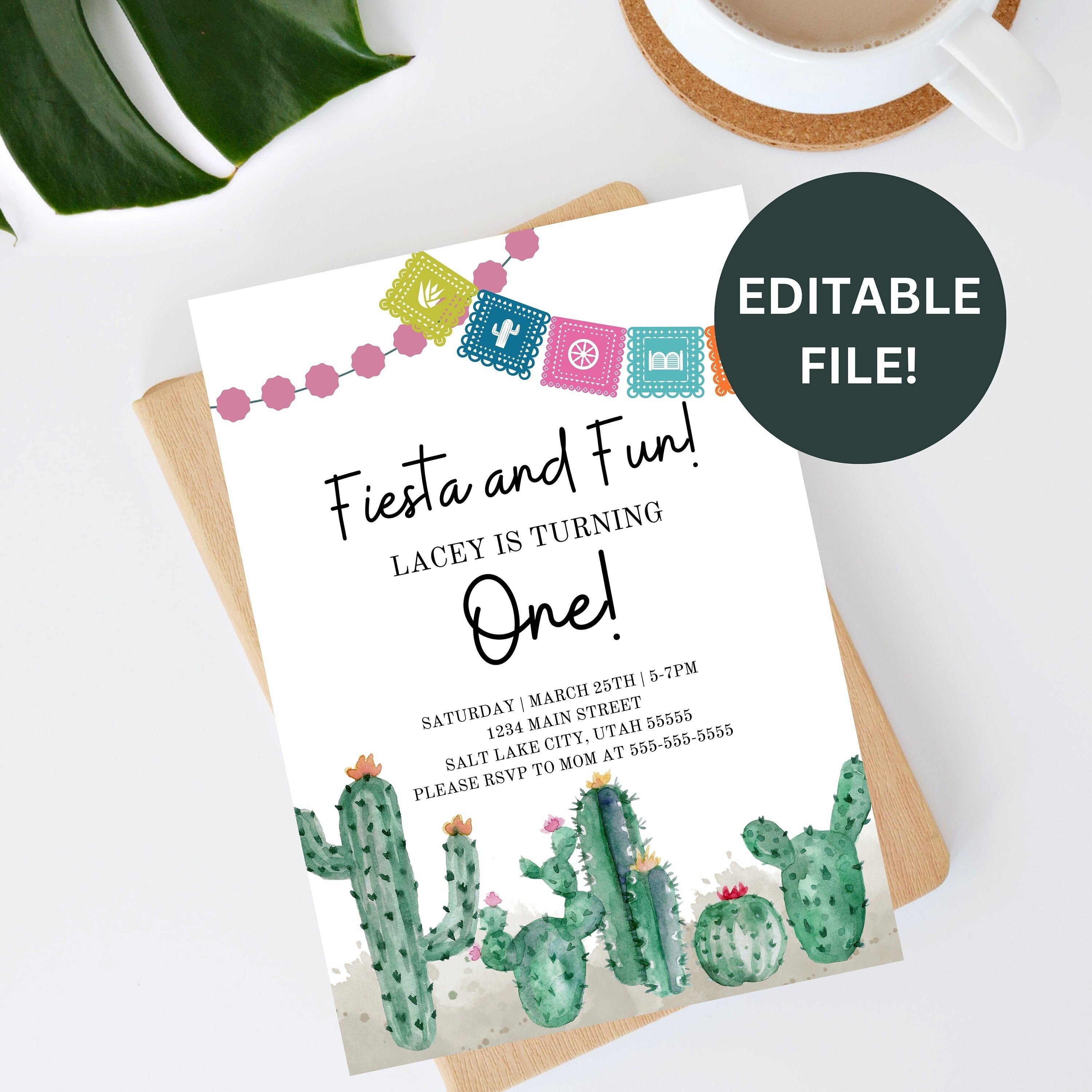 Fiesta and Fun First Birthday Invitation **editable File** - Etsy