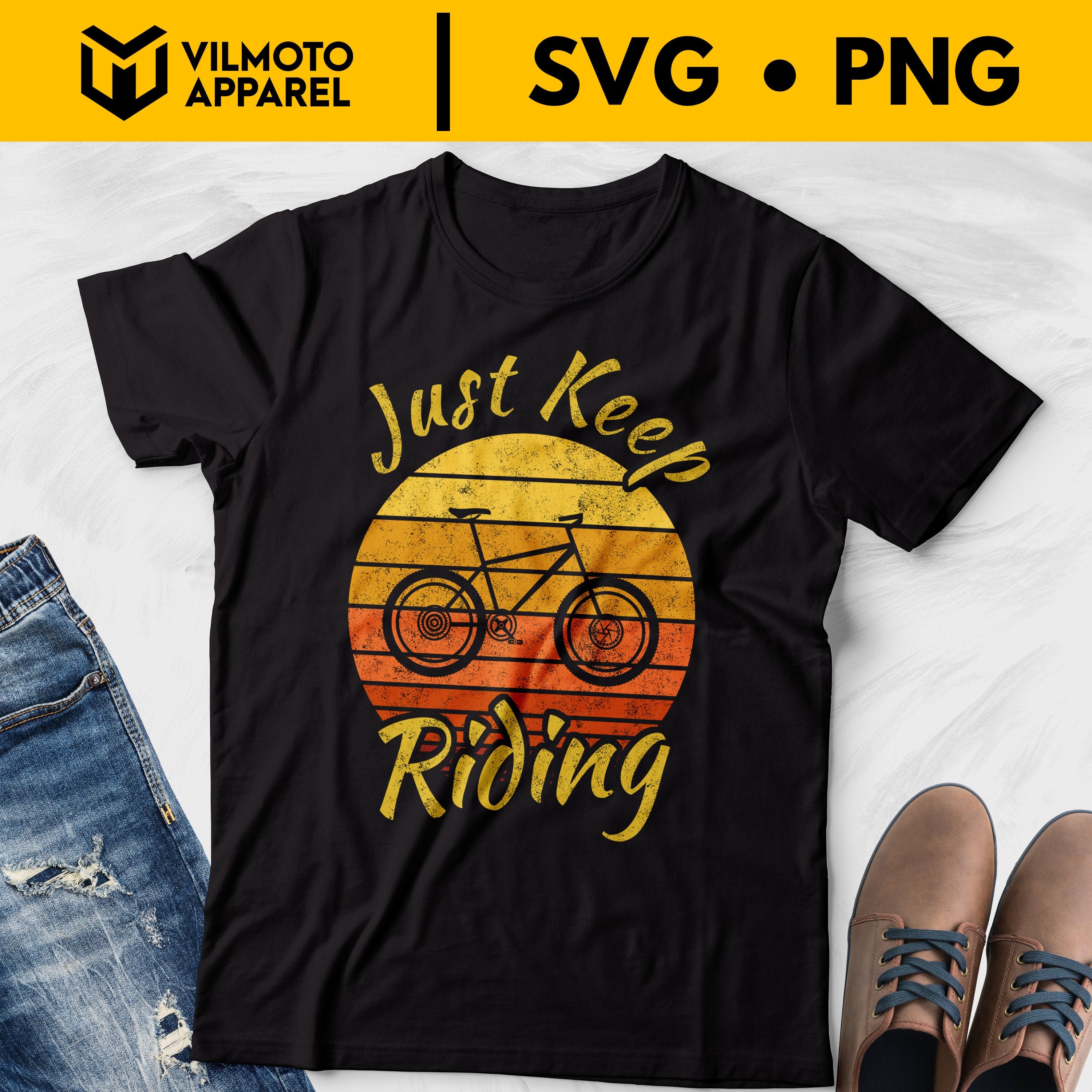 Download Mountain Bike SVG Retro Vintage Sunset Rider File Download ...