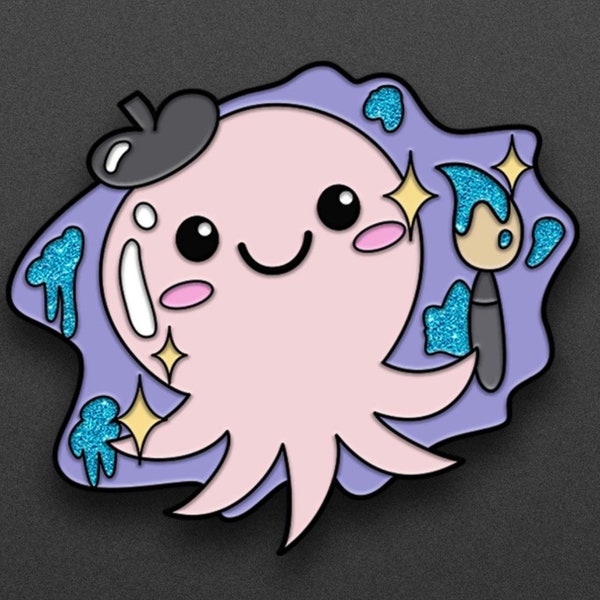 Bloopy the Artsy Octopus Enamel Pin