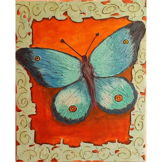Butterfly. Original painting in acrylic and fiber paste. | Etsy