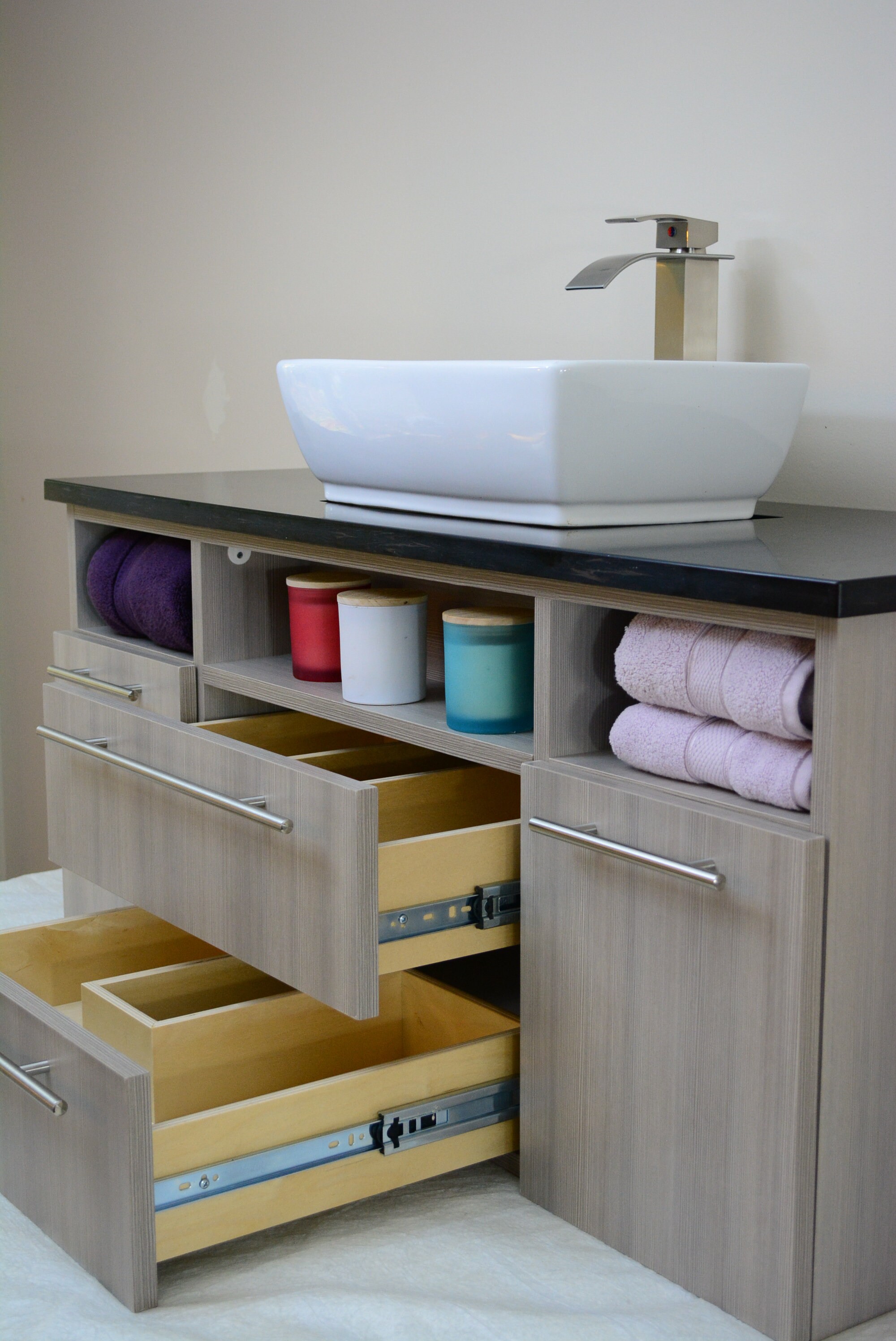 Modern Floating Hanging Bathroom Vanity w/ Open Etsy