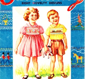 VINTAGE SMOCKING DESIGNS - downloadable pattern leaflet