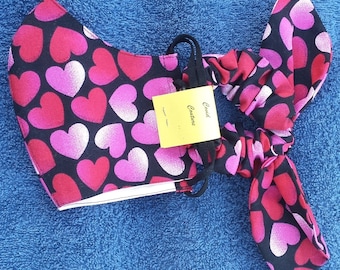 HEARTS OF HAPPINESS - Matching mask & scrunchie - "Covid Couture" to accessorise your outfits - adult size