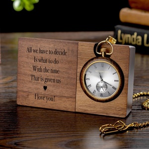Custom Pocket Watch, Engraved Pocket Watch Personalized Gifts for Men Anniversary gifts for him, Father's day gifts image 1