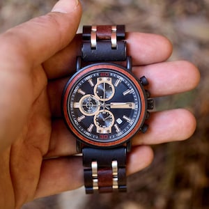Engraved Watch for Men, Wood Watch | Personalized Gift For Him | Mens Watch Wooden Watch | 1st anniversary gift for boyfriend