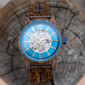 Engraved mens watch, Personalized Gift for him, wooden watch, Automatic Watch, wood watch | personalized anniversary gift