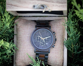 Orologio inciso, orologio da uomo, orologio in legno / orologi in legno per uomo / regalo di anniversario per fidanzato, regalo di compleanno, regali per lo sposo