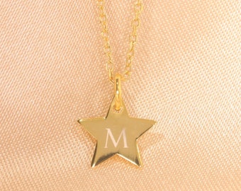 Initial Necklace with Star Pendant, Dainty Necklace | Handmade Jewelry,  Personalized Gift for Her