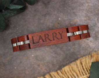 Armband aus Holz mit Gravur, Armband aus Holz mit Gravur für Männer und Frauen, personalisiertes Armband aus Holz, einzigartiges Armband, Geburtstagsgeschenk