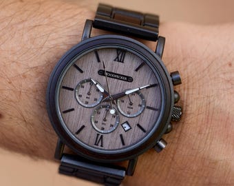 Engraved Watch | Personalized Gift For Him | Engraved Wooden Mens Watch | Anniversary Gift, Wood Watch for Men