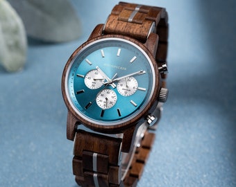 Montre gravée pour homme, Montres en bois pour homme | Cadeau personnalisé pour lui, cadeaux d'anniversaire, cadeaux de Noël