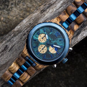 Montre gravée pour homme, montre en bois Cadeau personnalisé pour lui, cadeaux d'anniversaire pour lui, cadeau d'anniversaire, cadeau de fête des pères pour homme image 5