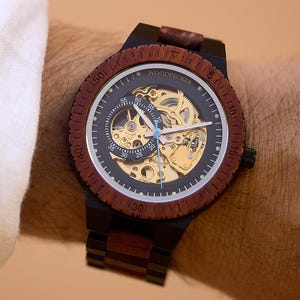 Engraved Watch, Wooden Watch for Men | Personalized gift for him, 21st birthday gift, 5th anniversary gift, new dad gift
