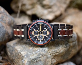 Reloj grabado / Reloj de madera / Reloj grabado para hombre / Reloj personalizado para hombre / Regalo para papá / Regalo para el día del padre / Regalo para el primer aniversario