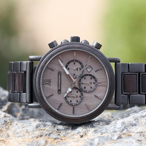 Reloj grabado / Regalo personalizado para él / Reloj de madera grabado para hombre / Regalo de aniversario, reloj de madera para hombre imagen 10