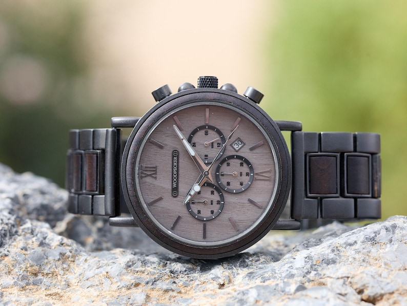 Reloj grabado / Regalo personalizado para él / Reloj de madera grabado para hombre / Regalo de aniversario, reloj de madera para hombre imagen 10
