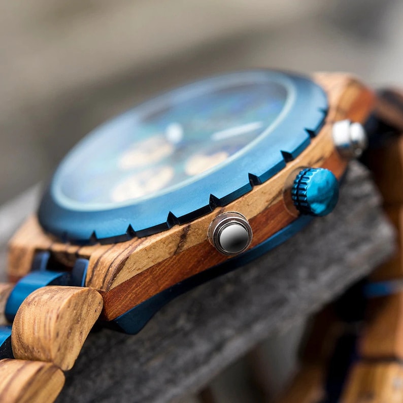 Montre gravée pour homme, montre en bois Cadeau personnalisé pour lui, cadeaux d'anniversaire pour lui, cadeau d'anniversaire, cadeau de fête des pères pour homme image 3