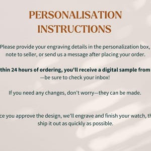 Engraved Wooden Watch | Automatic Watch for Men, Wood watch, personalized watch | Engraved Watch personalized anniversary gift for him image 5