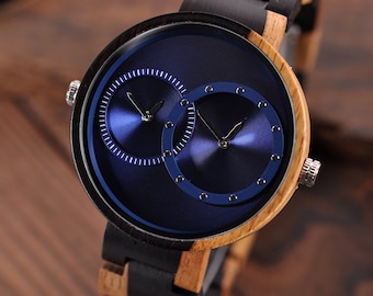 Montre gravée pour homme | Cadeaux personnalisés pour hommes | Montre en bois, Montre en bois | Cadeau pour petit ami, Cadeaux pour la fête des pères