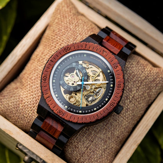 Engraved Wooden Watch | automatic Watch for Men, Wood Watch