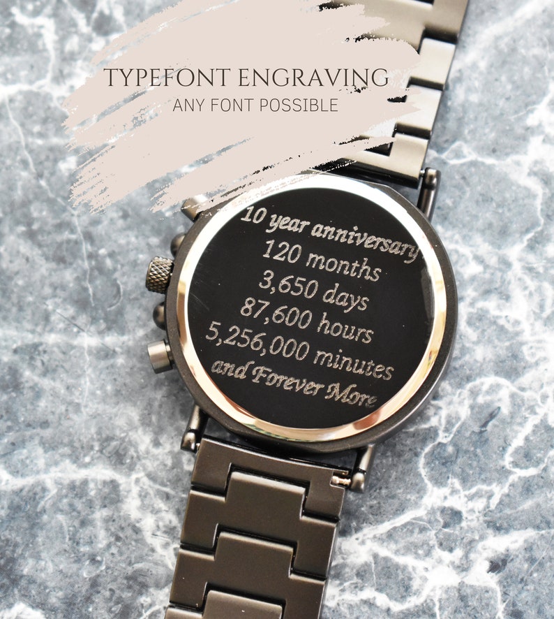 Uhr mit Gravur Personalisiertes Geschenk für Ihn Herrenuhr, Uhren für Männer, Holzuhr Geschenke für Papa, Jahrestagsgeschenke für Männer Yes, typefont