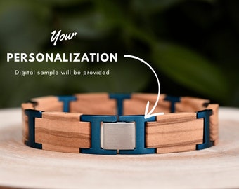 Pulsera personalizada para hombre, pulsera grabada, pulsera personalizada, pulsera personalizada, pulsera de novio, pulsera de amistad, regalo de aniversario