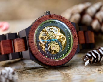Reloj de hombre grabado, reloj de madera para hombre – Regalo personalizado para marido o novio