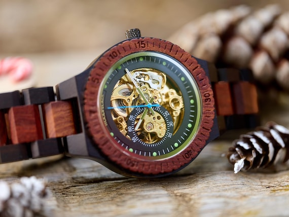 Engraved Mens Watch, Wooden Watch for Men – Personalized Gift for Husband or Boyfriend