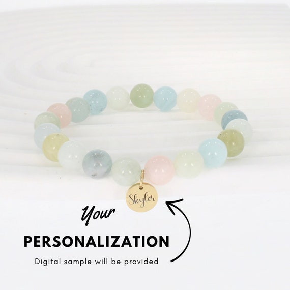 Buy Personalized Morganite Bracelet, Crystal Bracelet, Personalized  Bracelets for Women, Custom Bracelet, Handmade Jewelry, Engraved Bracelet  Online in India - Etsy