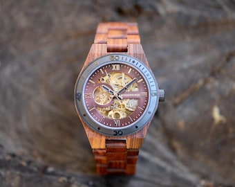 Engraved Watch for Men, Wooden Watch, Personalized Gift for Him, Personalized Anniversary gift for him, gift for dad, Birthday gift for him
