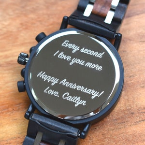 Engraved Watch for Men, Wooden Watches for Men Personalized Gift for Him, Anniversary Gifts, Christmas Gifts image 5