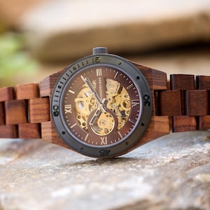 Engraved Watch for Men, Wooden Watch | Personalized Gift for Him, Anniversary Gifts, Personalized Anniversary gift for him