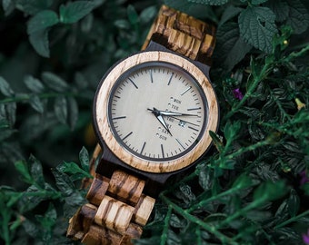 Mens Watch, Watches for Men | Wood Watch, Wooden Watch | Engraved Watch | 1st Anniversary gift for Boyfriend, Anniversary gift for husband