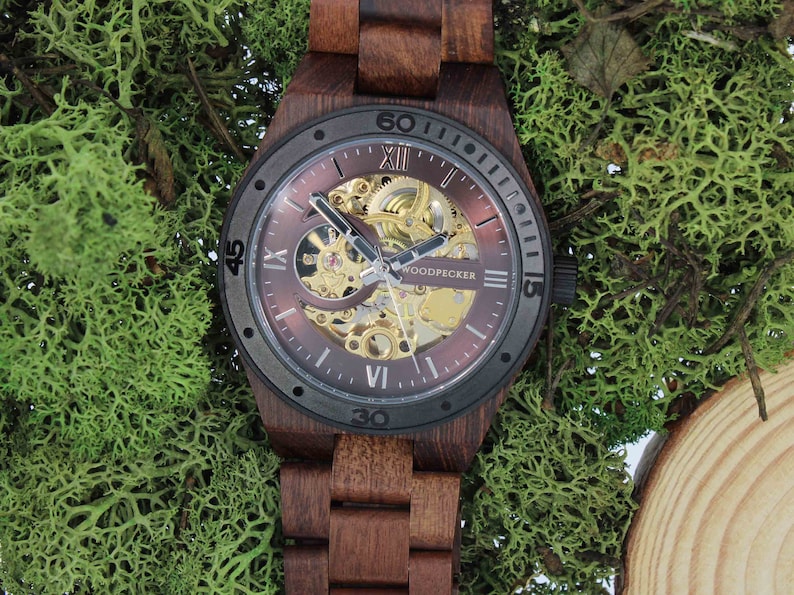 Engraved Watch for Men, Wooden Watch Personalized Gift for Him, Anniversary Gifts, Personalized Father's day Gifts imagem 3