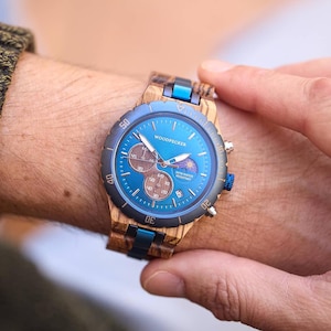 Engraved Wooden Watch for Men | Personalized Gift for Him | Engraved Watch, Watches for Men | 1 year anniversary gift for boyfriend