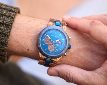 Engraved Wooden Watch for Men | Personalized Gift for Him | Engraved Watch, Watches for Men | 1 year anniversary gift for boyfriend