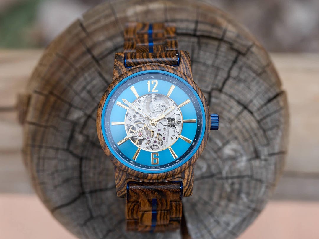 Engraved Mens Watch, Personalized Gift for Him, Wooden Watch