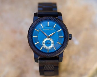 Engraved Mens Watch | Personalized Birthday Gift For Him, 1 year Anniversary gift for boyfriend, 50th birthday gift for men | Wooden Watch