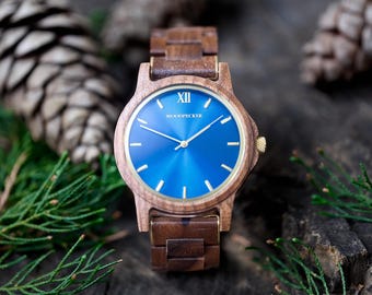 Reloj de hombre grabado a medida – Reloj de madera grabado personalizado, regalo para él.